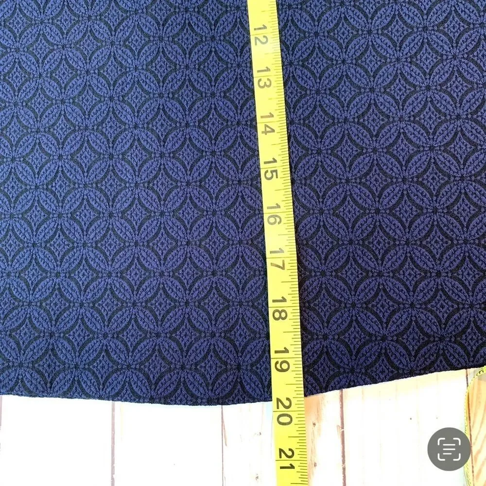 Margaret M Blue Textured Pencil Skirt Retro 50s Pinup Office Chic